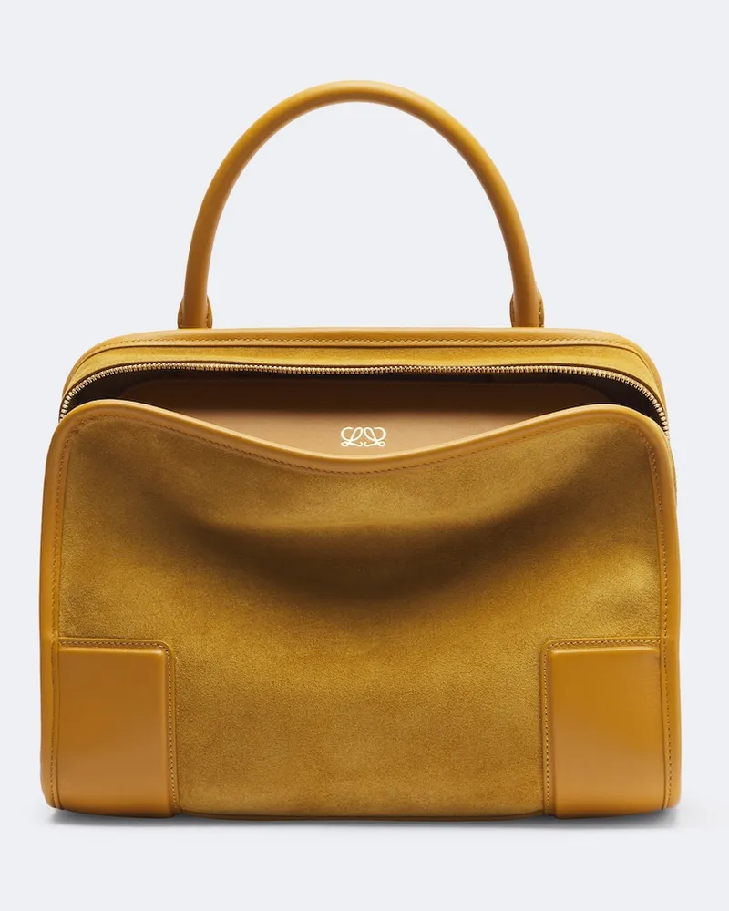 Loewe Henkeltasche Amazona 180 Medium aus Veloursleder Gelb