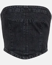 Stella McCartney Bustier-Top aus Denim Schwarz