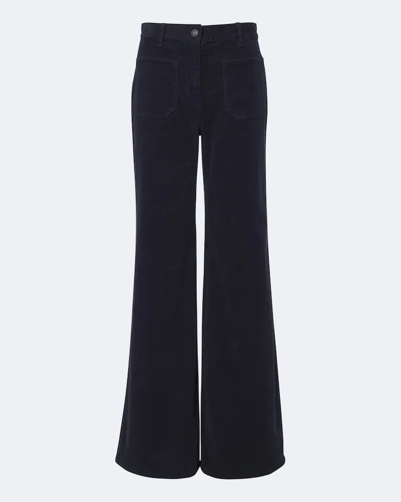 Nili Lotan Weite Hose Florence aus Cord Blau