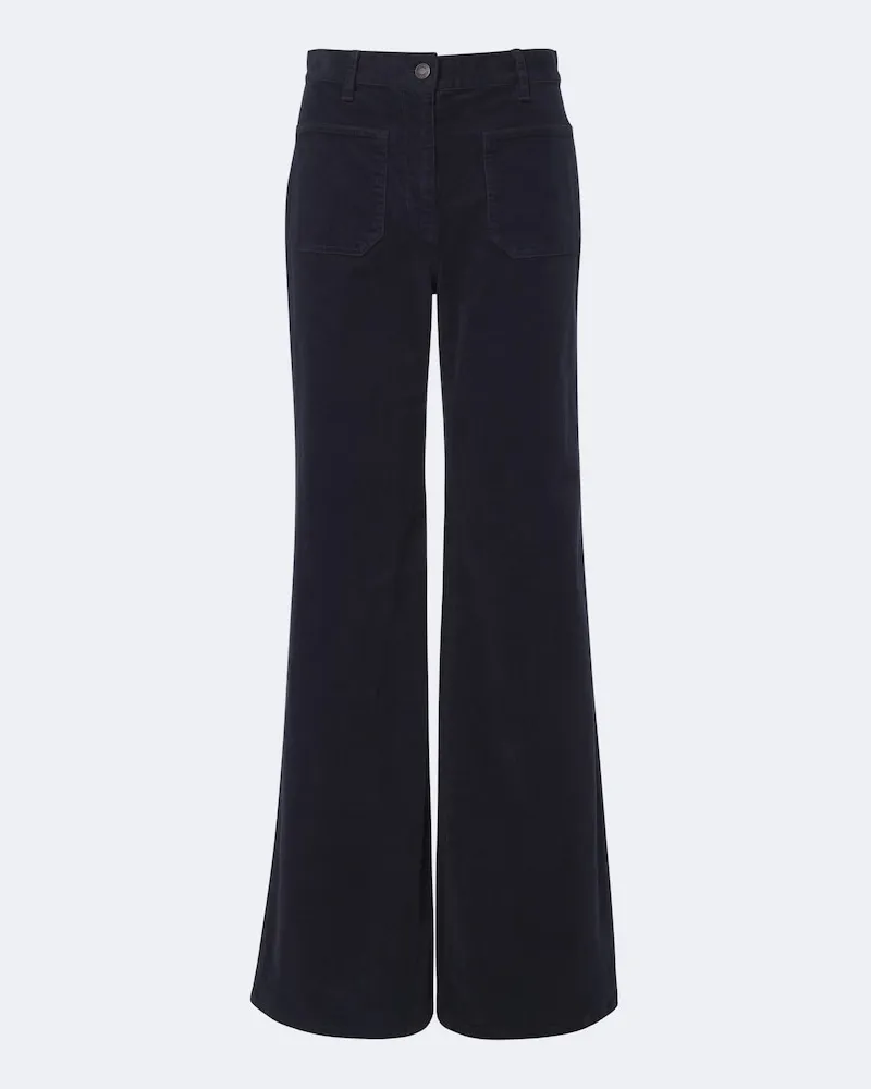 Nili Lotan Weite Hose Florence aus Cord Blau