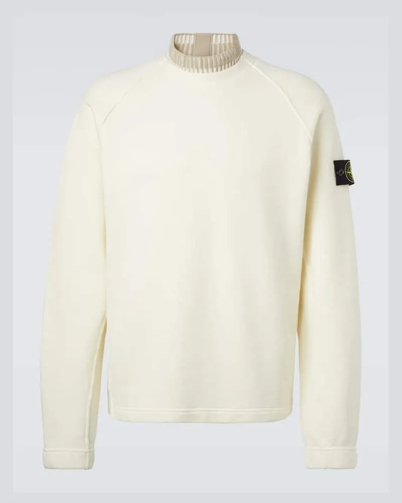Stone Island Sweatshirt Compass aus Baumwolle Weiß