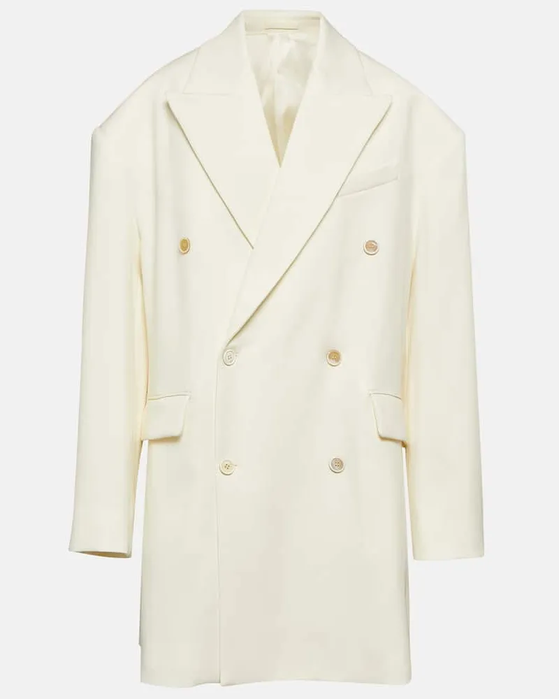 WARDROBE.NYC Oversize-Blazer aus Wolle Weiß