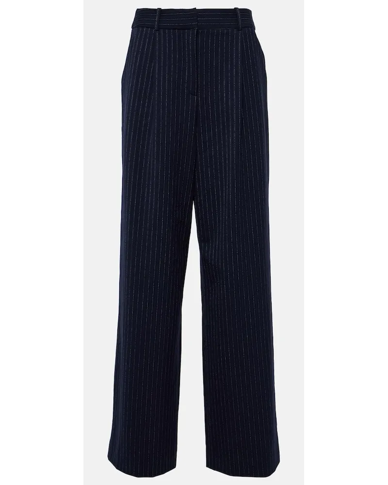 Veronica Beard Weite High-Rise-Hose Heyser Blau