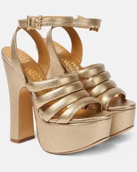 Vivienne Westwood Plateausandalen Britney aus Metallic-Leder Gold