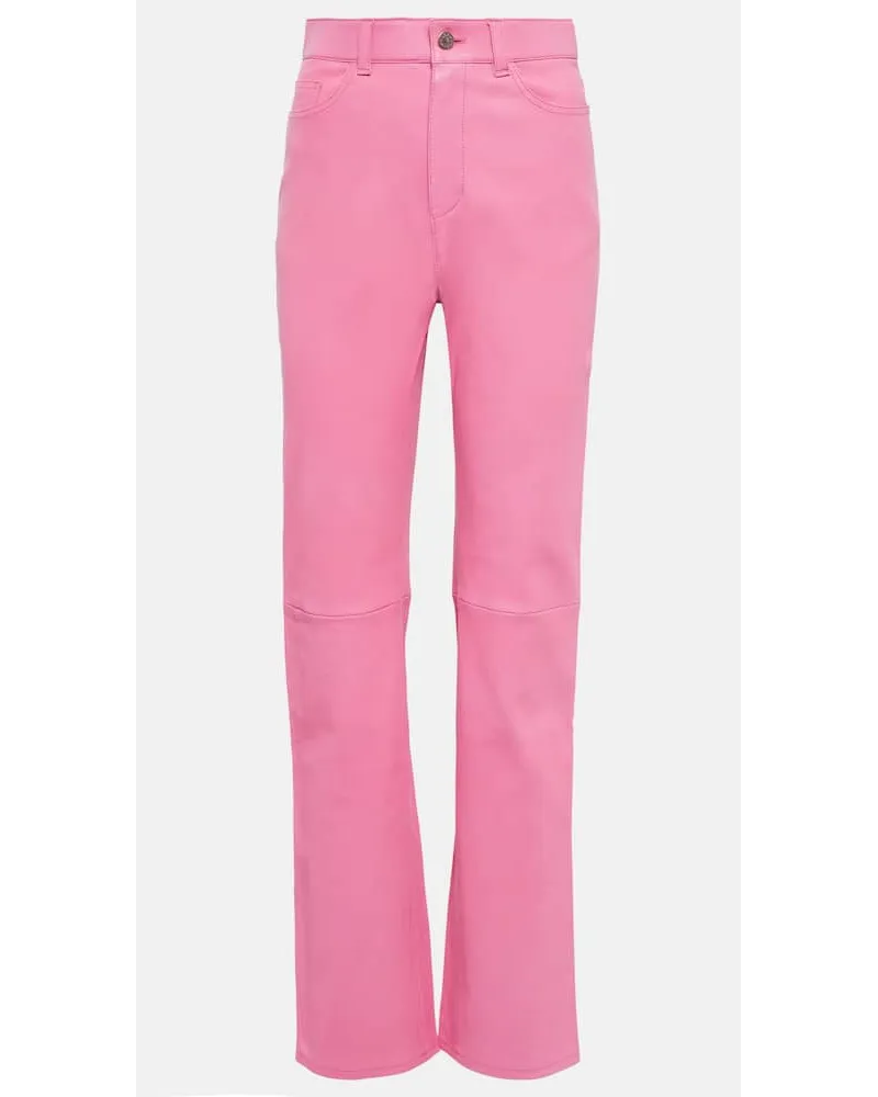 Stouls High-Rise-Hose Terry aus Leder Pink