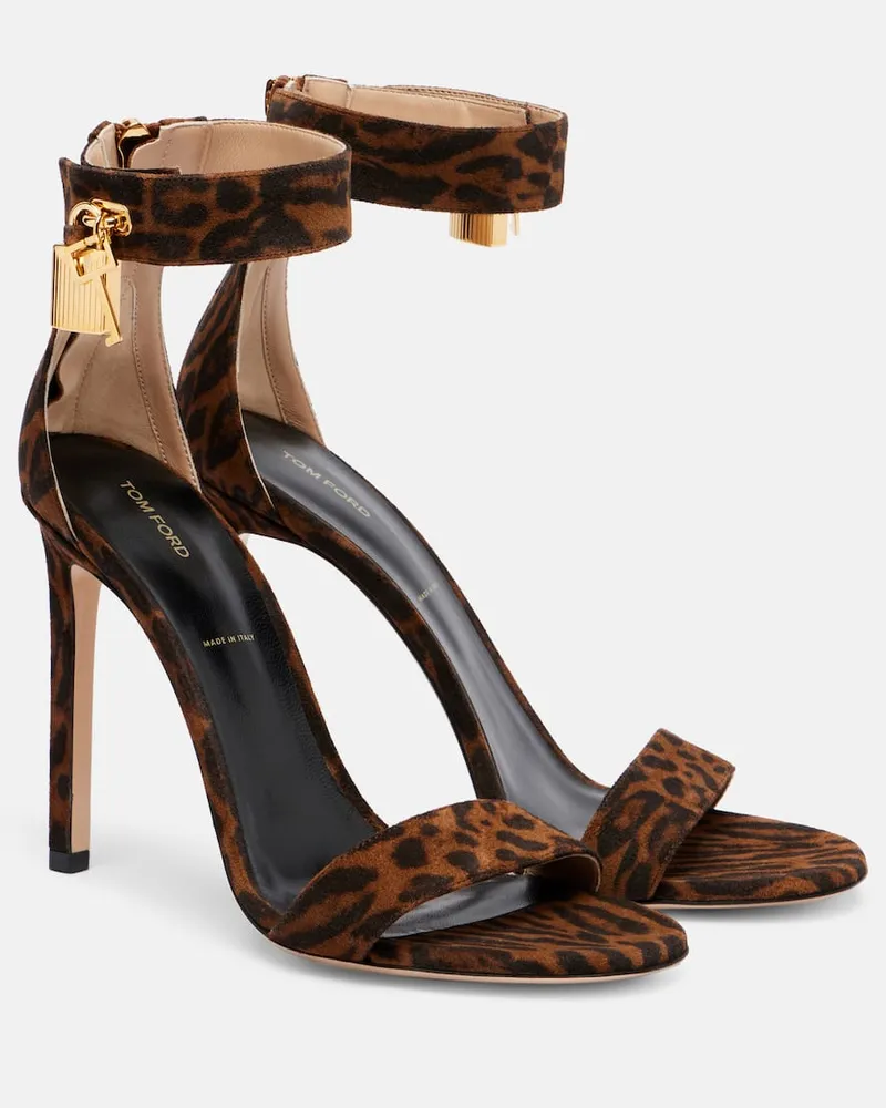 Tom Ford Sandalen 105 aus Veloursleder Braun