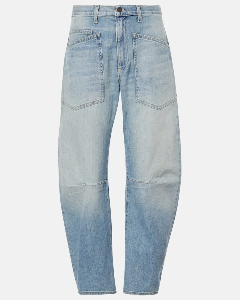Nili Lotan High-Rise Barrel Jeans Shon Blau