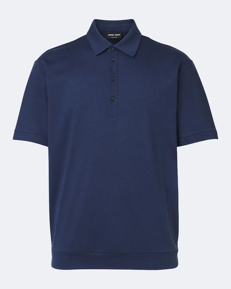 Giorgio Armani Poloshirt aus Baumwolle Blau