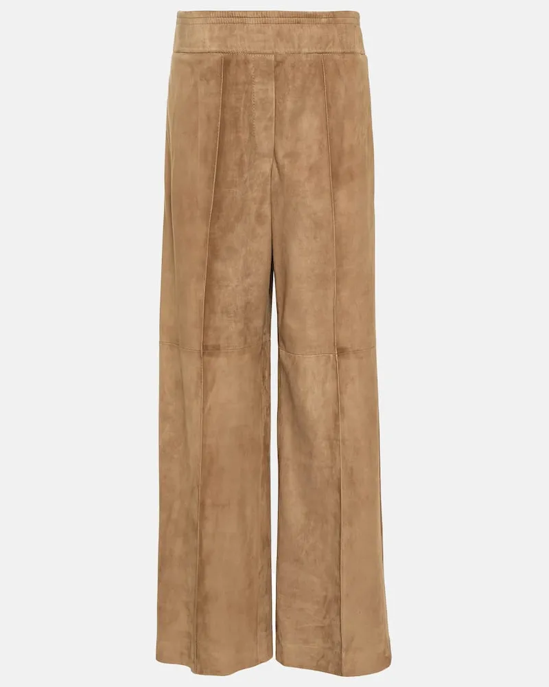 Brunello Cucinelli Hose aus Veloursleder Braun