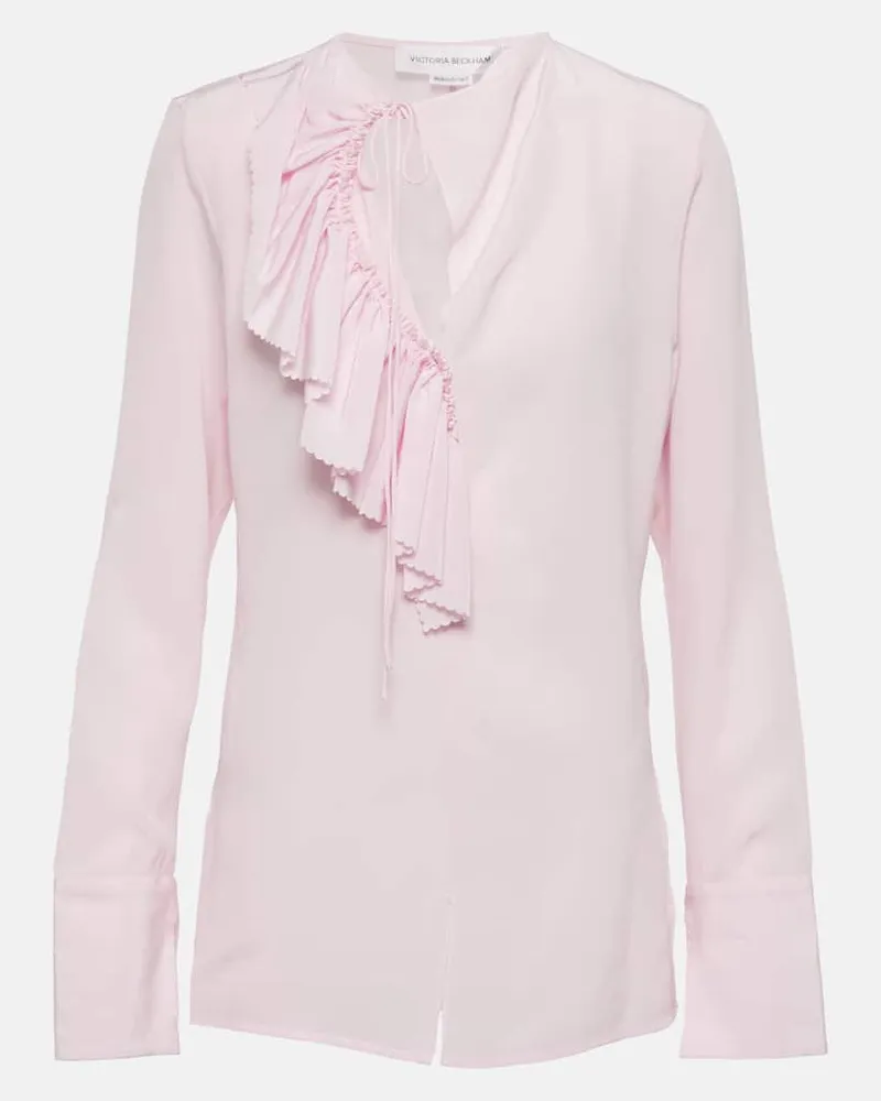 Victoria Beckham Top aus Crêpe de Chine aus Seide Pink