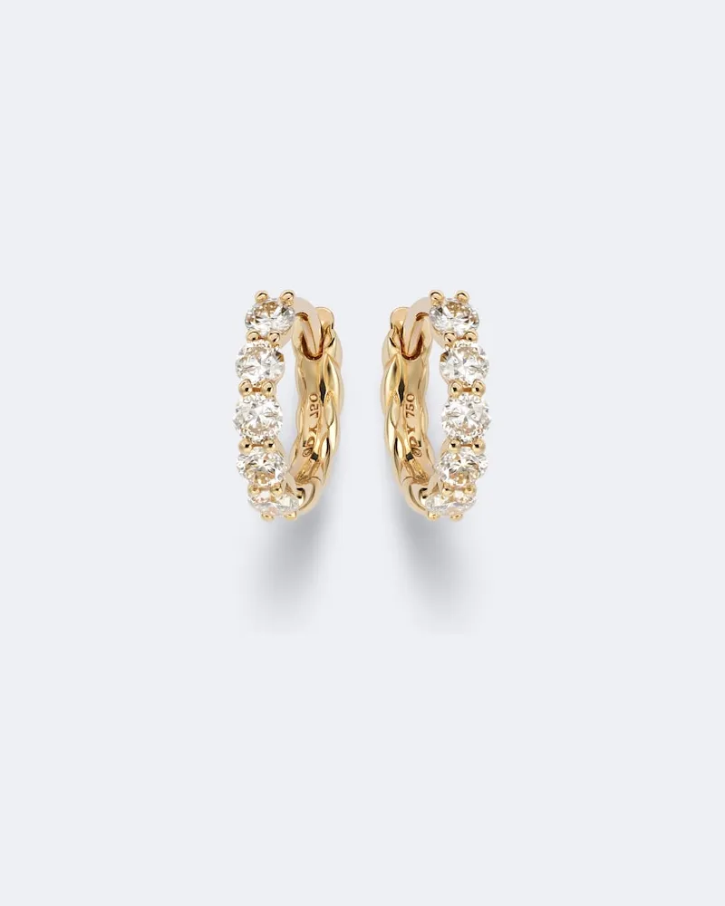 David Yurman Ohrringe Petite Pavé aus 18kt Gelbgold mit Diamanten Gold