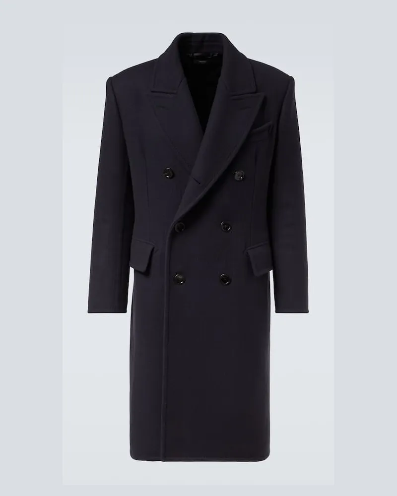 Tom Ford Mantel aus Schurwolle Blau