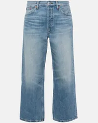 RE/DONE Mid-Rise Cropped Straight Jeans Blau