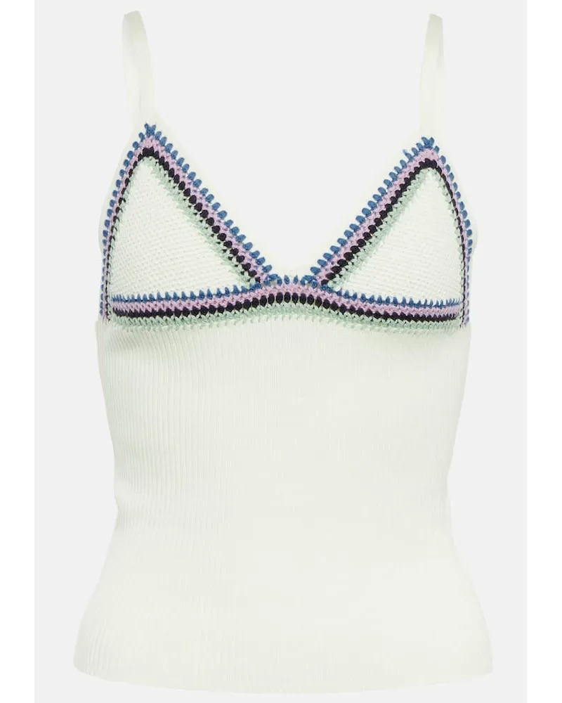 Chloé Chloe Besticktes Top aus Wolle Multicolor