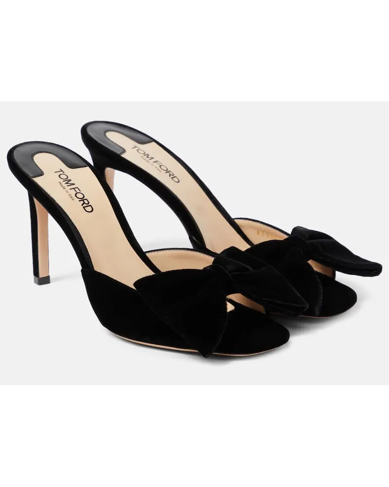 Tom Ford Pantoletten Brigitte 85 aus Samt Schwarz