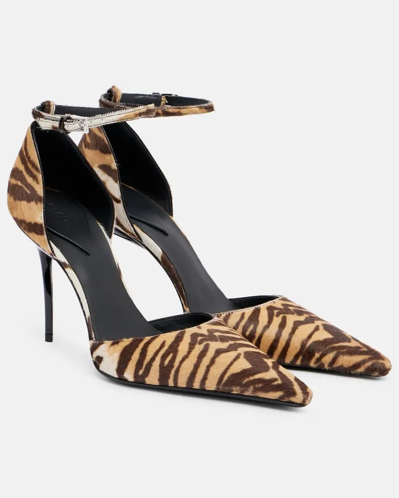 Alaïa Alaïa Bedruckte Pumps 90 aus Kalbshaar Braun