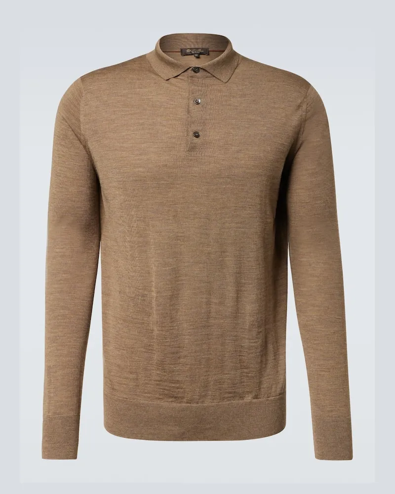 Loro Piana Polopullover aus Schurwolle Braun
