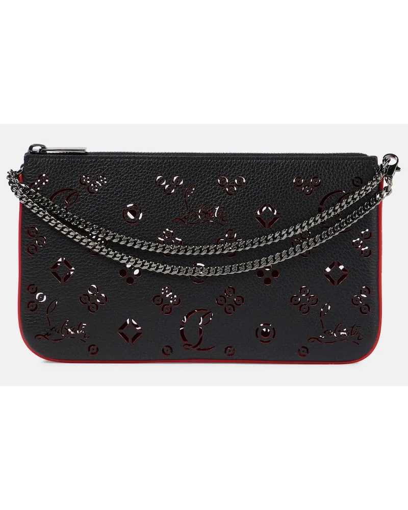 Christian Louboutin Clutch Loubila aus Leder Schwarz