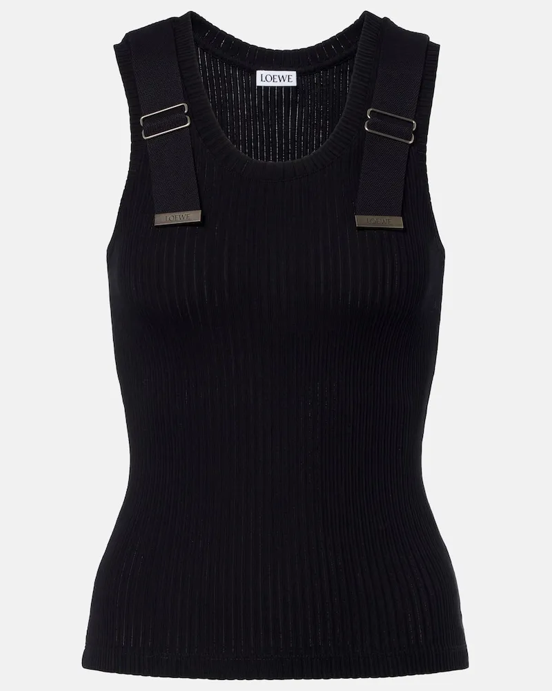 Loewe Tanktop aus Rippstrick Schwarz