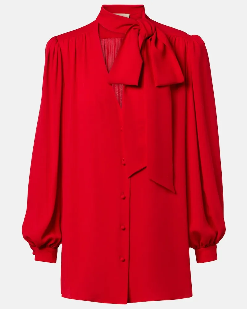 Valentino Garavani Schluppenbluse aus Seiden-Georgette Rot