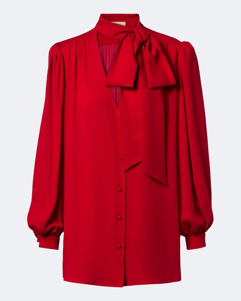 Valentino Garavani Schluppenbluse aus Seiden-Georgette Rot
