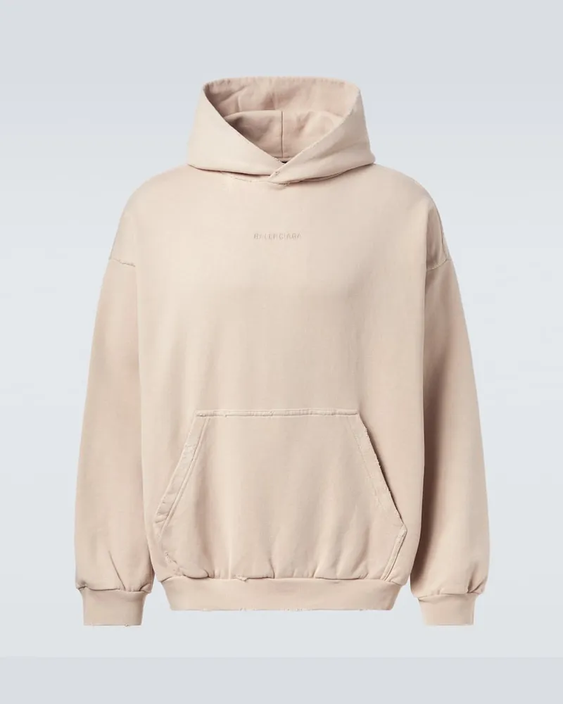 Balenciaga Hoodie aus Baumwolle Beige