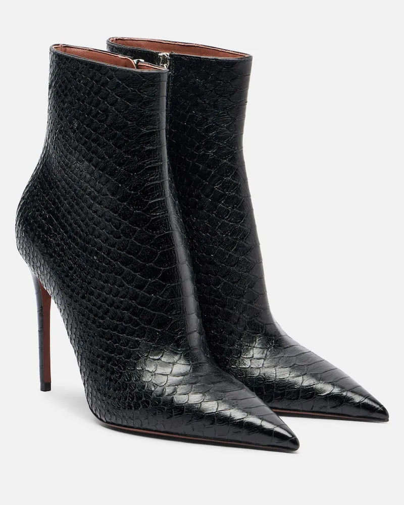 Paris Texas Ankle Boots Vera 105 aus Leder Schwarz