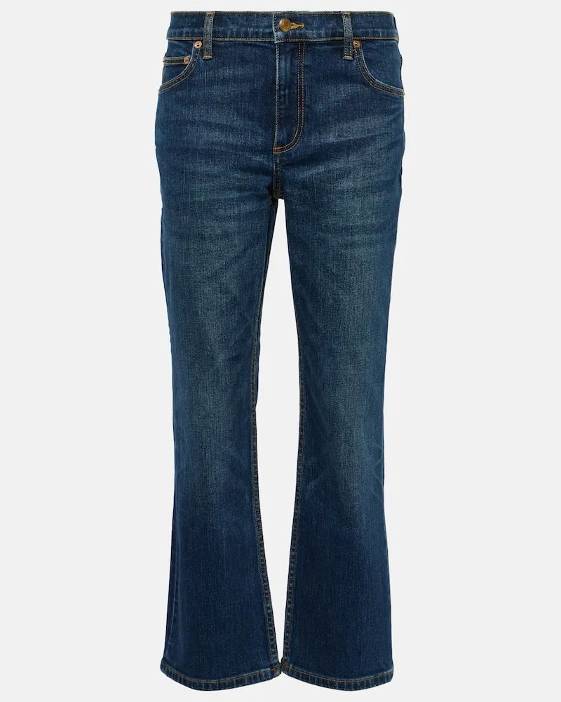 Tory Burch Cropped Flared Jeans Blau