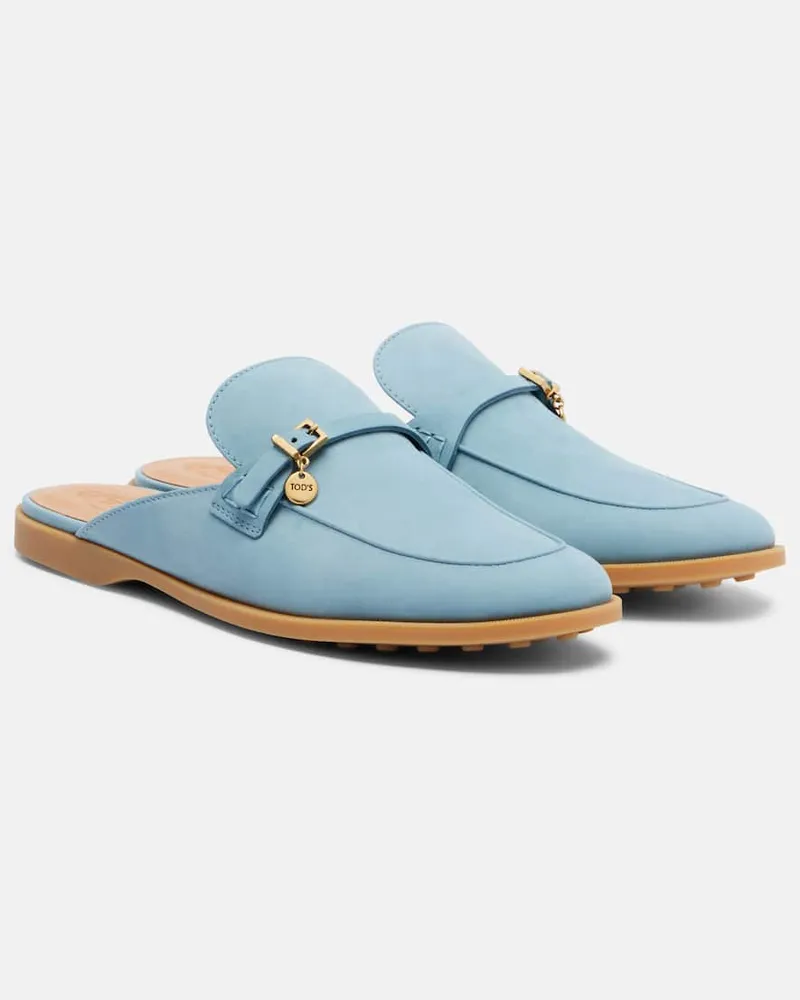 TOD'S Slippers Gommino aus Leder Blau