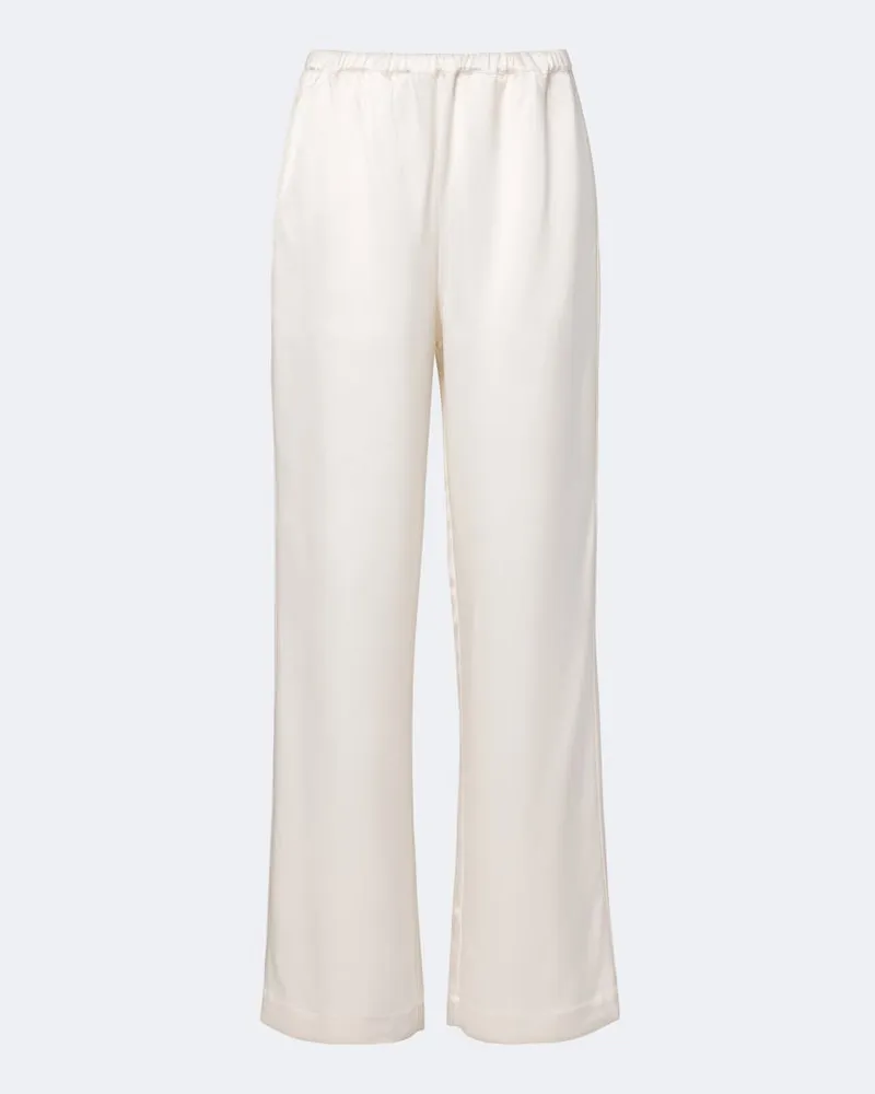 Róhe Róhe Weite Hose aus Satin Weiß