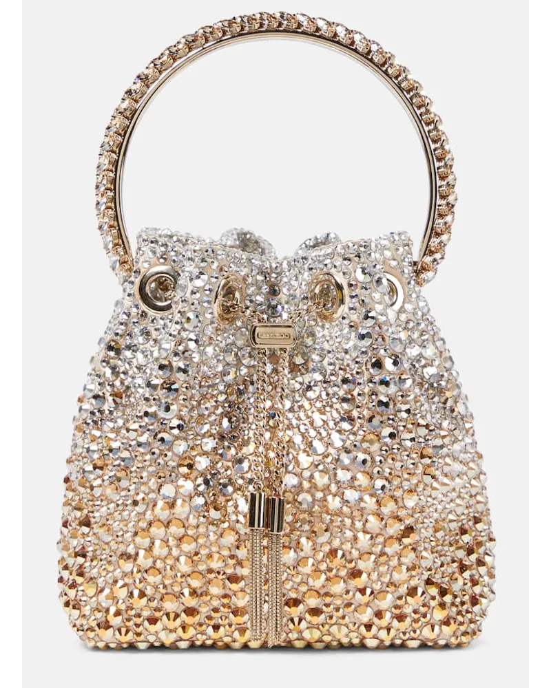 Jimmy Choo Bucket Bag Bon Bon mit Kristallen Gold
