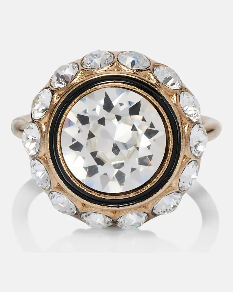 Valentino Garavani Ring aus Emaille mit Kristallen Gold