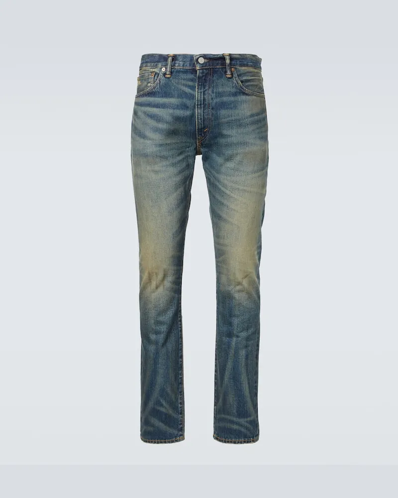 RRL Slim Jeans Blau