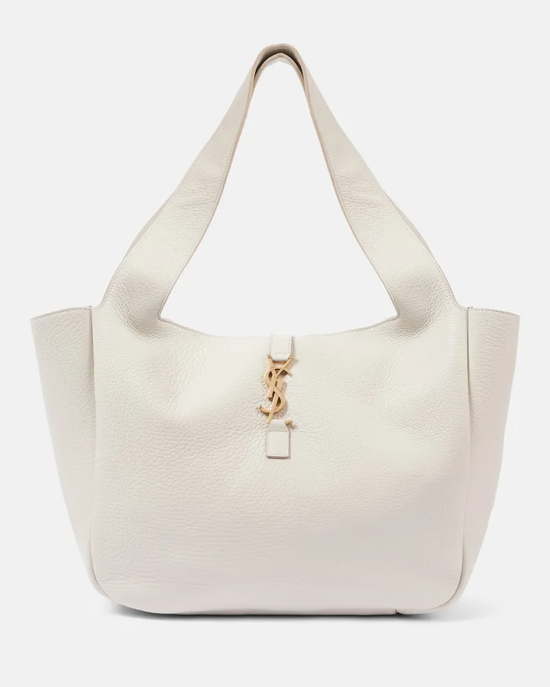 Saint Laurent Tote Bag Le 5 à 7 Bea Large aus Leder Weiß