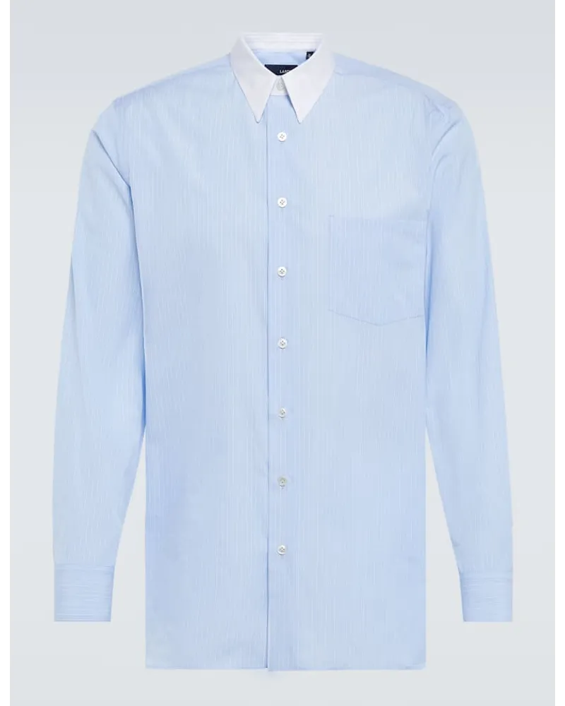 LARDINI Hemd aus Baumwolle und Seide Blau