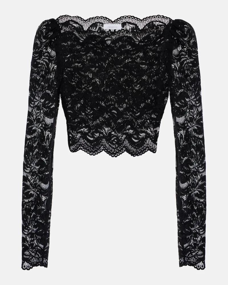 Paco Rabanne Cropped-Top aus Spitze Schwarz