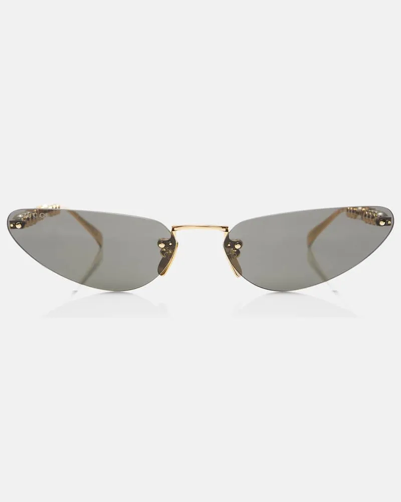 Gucci Verzierte Cat-Eye-Sonnenbrille Gold