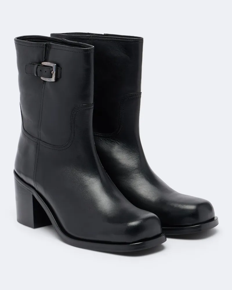 STAUD Ankle Boots Brooklyn aus Leder Schwarz