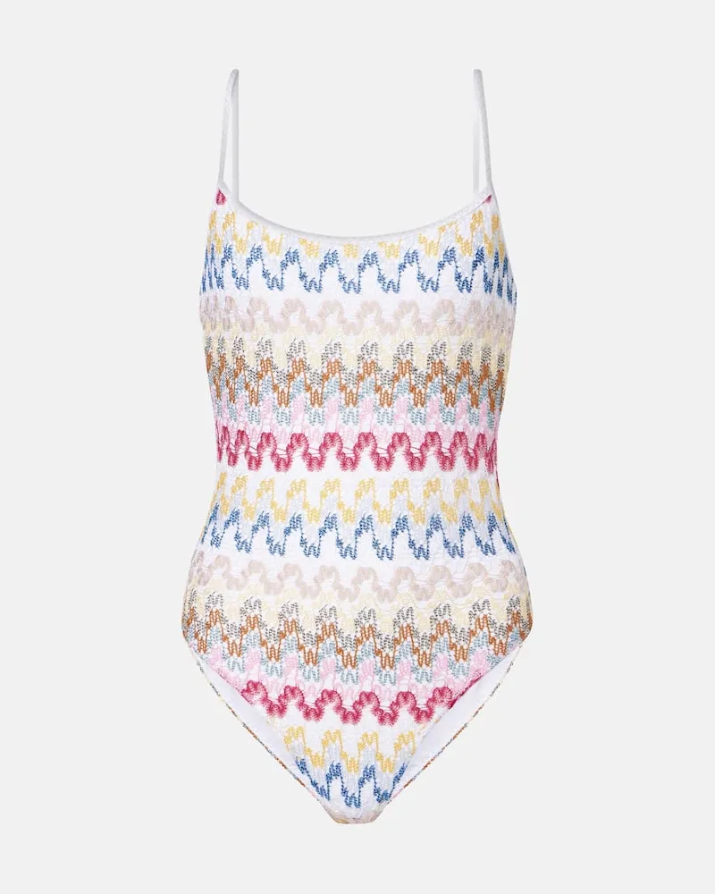 Missoni Badeanzug aus Häkelstrick Multicolor