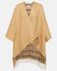 Burberry Wendbares Cape  Check aus Wolle Beige