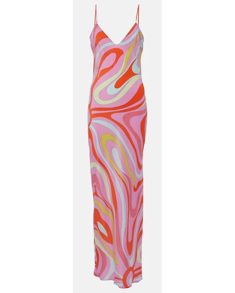 Emilio Pucci Slipdress Marmo aus Seide Pink