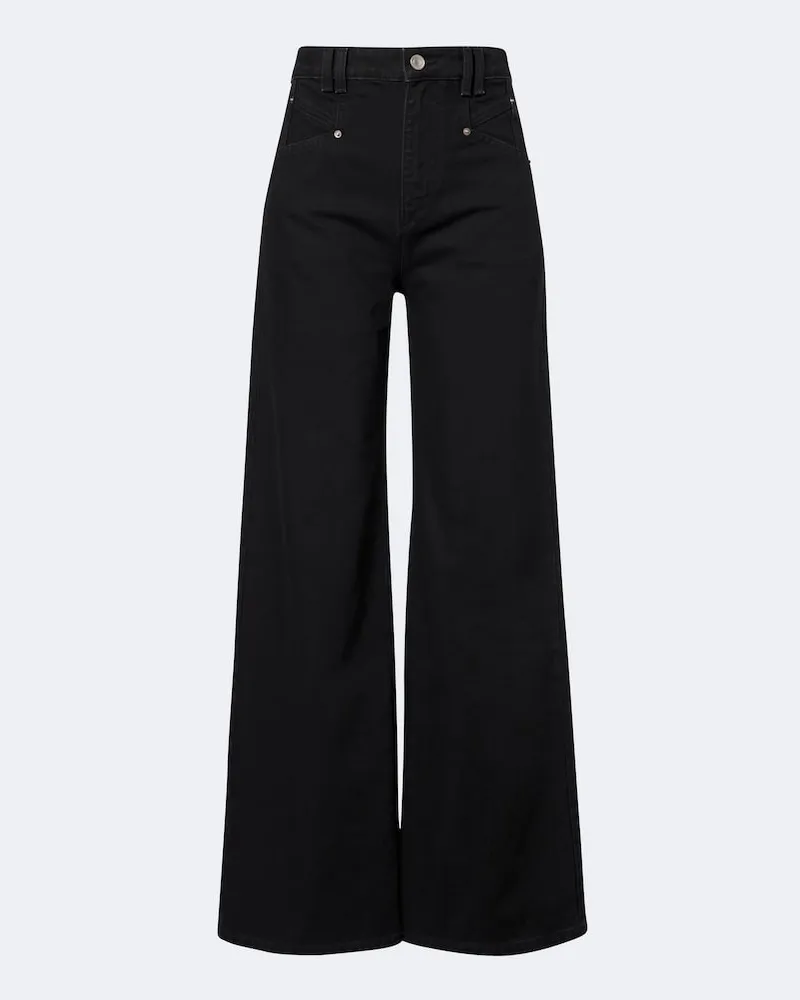 Isabel Marant Weite Jeans Lemony Schwarz