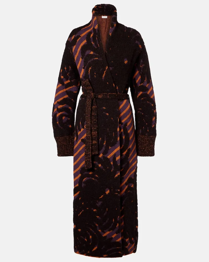 Dries van Noten Wickelmantel aus Jacquard Multicolor