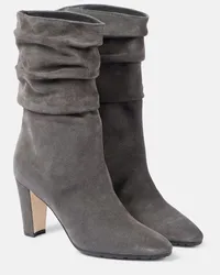 Manolo Blahnik Stiefel Calasso aus Veloursleder Grau