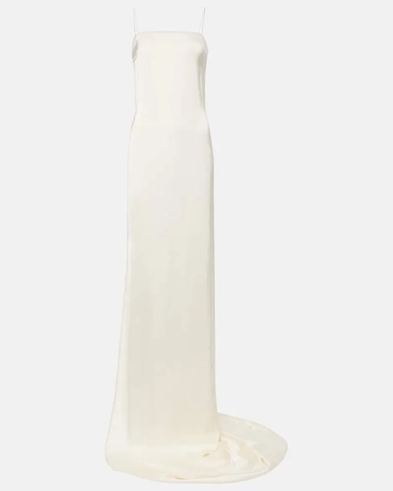 Jacquemus Robe La Robe Noiva aus Satin Weiß