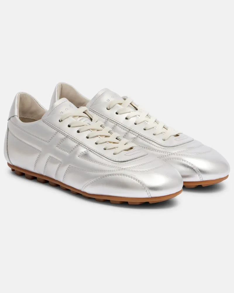 Hogan Sneakers Hogan Olympia aus Metallic-Leder Silber