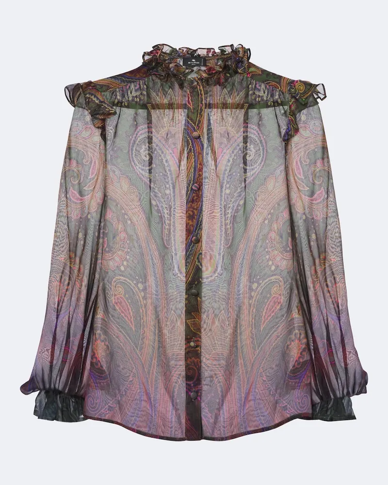 Etro Hemd aus Seidenchiffon Multicolor