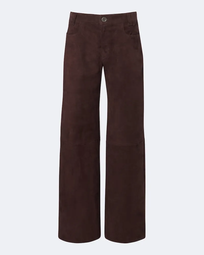 Stouls Hose Lilou Ten aus Veloursleder Braun