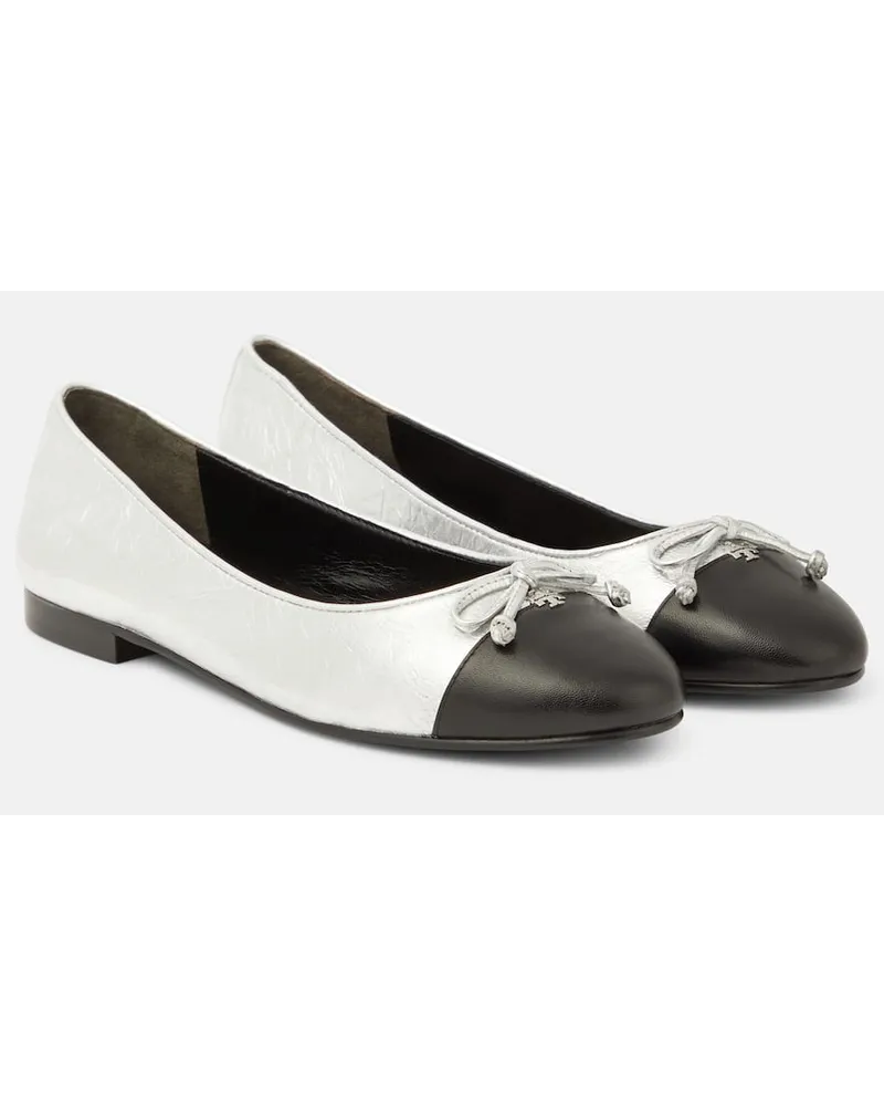 Tory Burch Ballerinas aus Leder Silber