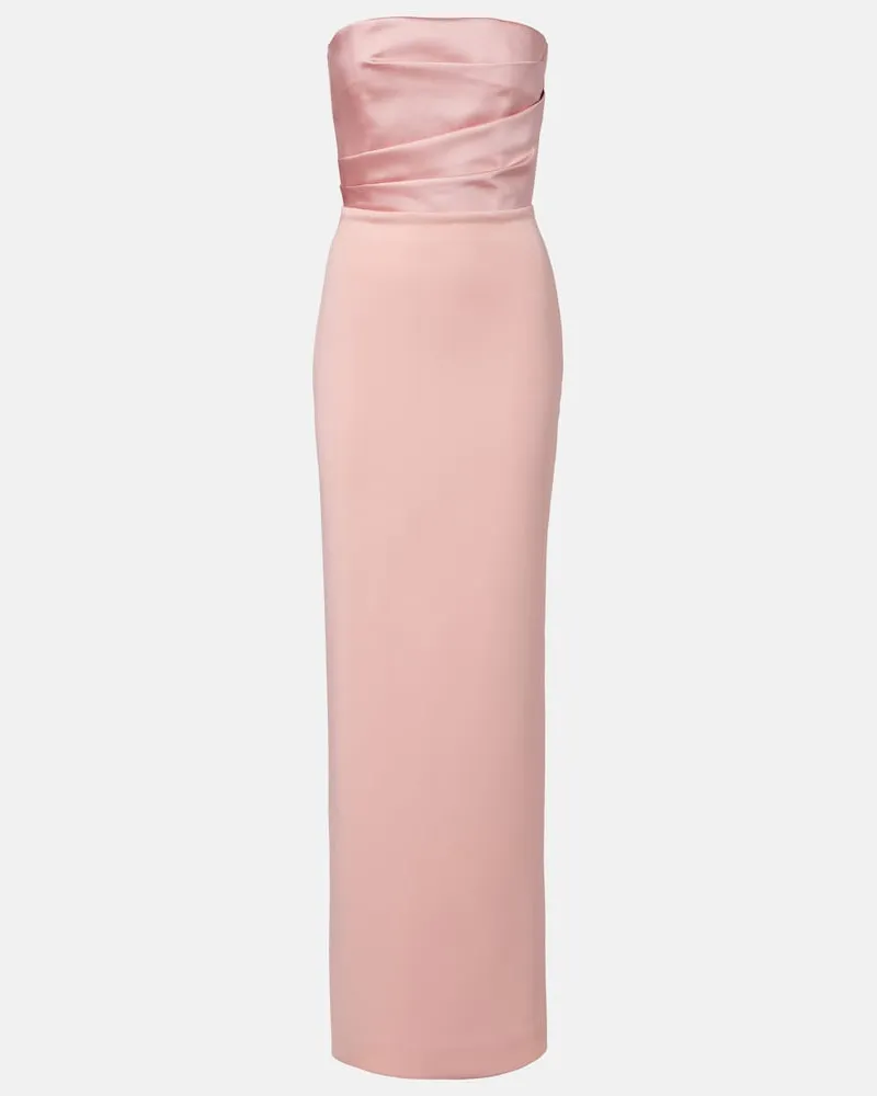 Solace London Bustier-Robe Afra aus Crêpe mit Satin Rosa